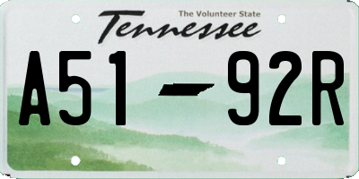 TN license plate A5192R