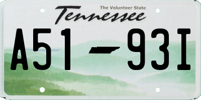 TN license plate A5193I