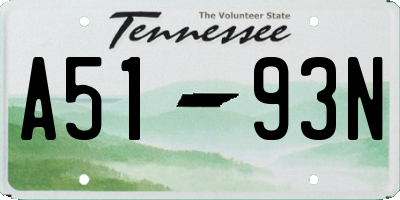 TN license plate A5193N