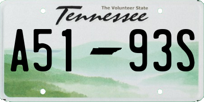 TN license plate A5193S