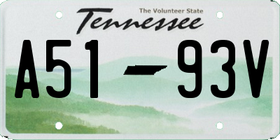 TN license plate A5193V