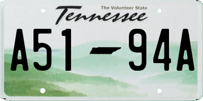 TN license plate A5194A