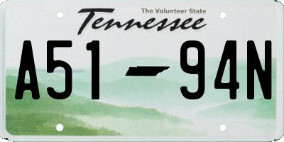TN license plate A5194N