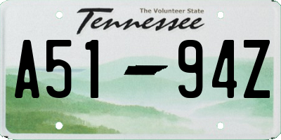 TN license plate A5194Z