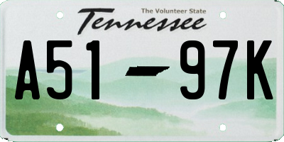 TN license plate A5197K