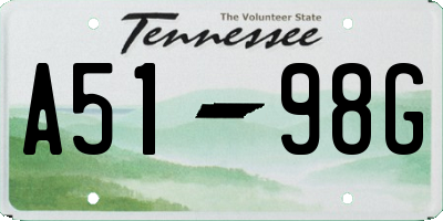 TN license plate A5198G
