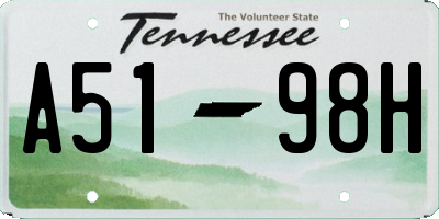 TN license plate A5198H