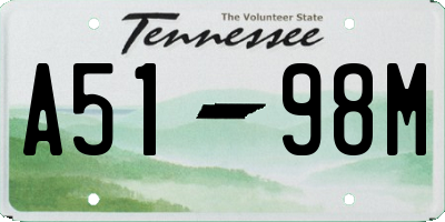 TN license plate A5198M