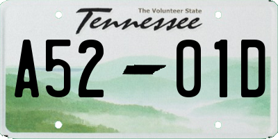 TN license plate A5201D