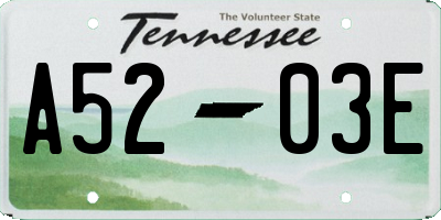 TN license plate A5203E
