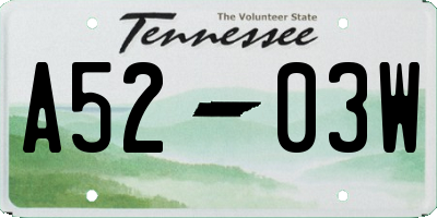 TN license plate A5203W
