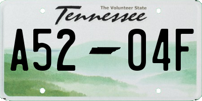 TN license plate A5204F
