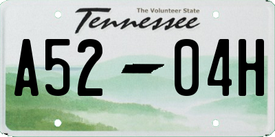 TN license plate A5204H