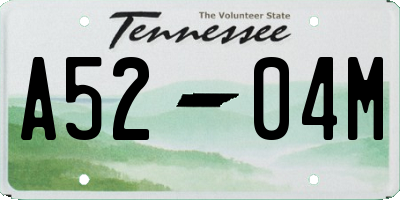 TN license plate A5204M