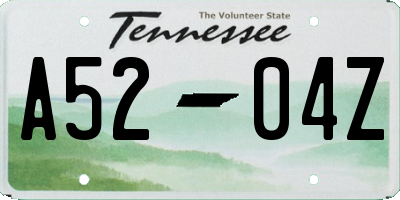 TN license plate A5204Z