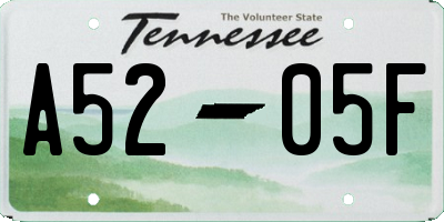 TN license plate A5205F