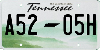 TN license plate A5205H
