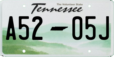 TN license plate A5205J