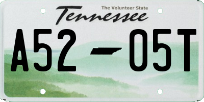 TN license plate A5205T