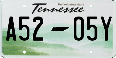 TN license plate A5205Y