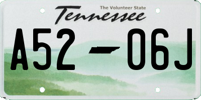 TN license plate A5206J