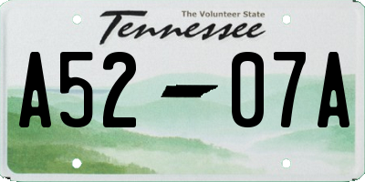 TN license plate A5207A