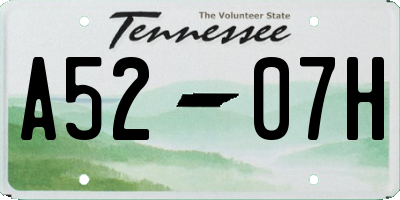 TN license plate A5207H