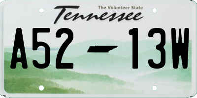 TN license plate A5213W