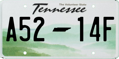 TN license plate A5214F