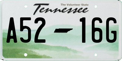 TN license plate A5216G