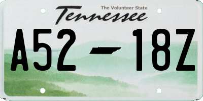 TN license plate A5218Z