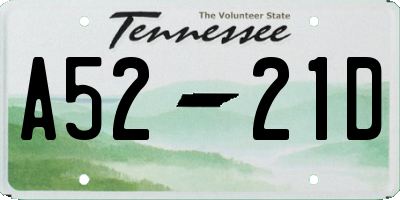 TN license plate A5221D