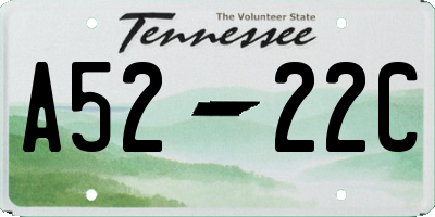 TN license plate A5222C
