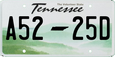 TN license plate A5225D