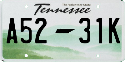 TN license plate A5231K
