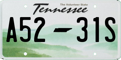 TN license plate A5231S