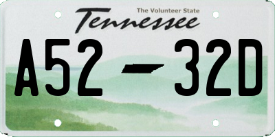 TN license plate A5232D