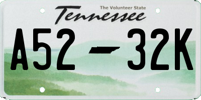 TN license plate A5232K