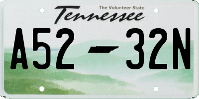 TN license plate A5232N