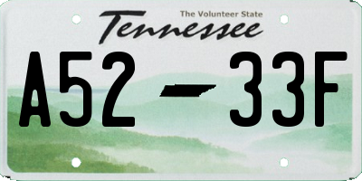 TN license plate A5233F