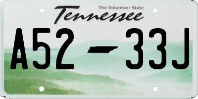 TN license plate A5233J