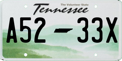 TN license plate A5233X