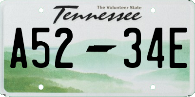 TN license plate A5234E