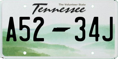 TN license plate A5234J