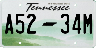 TN license plate A5234M