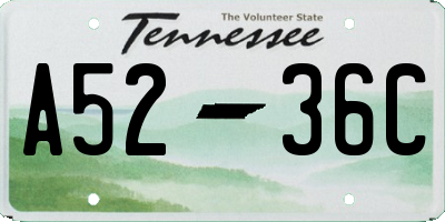 TN license plate A5236C