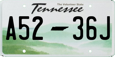 TN license plate A5236J
