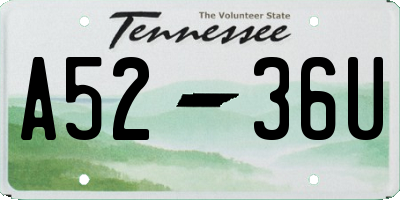 TN license plate A5236U