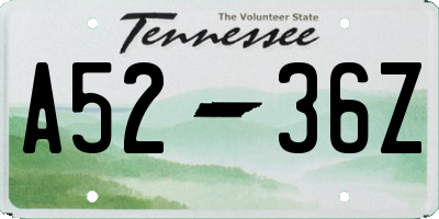 TN license plate A5236Z