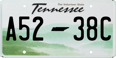 TN license plate A5238C